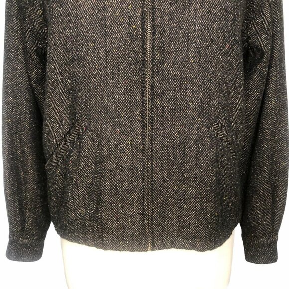 Christopher & Banks Tweed Jacket Blazer Womens Medium Brown Front Zipper - Picture 4 of 8